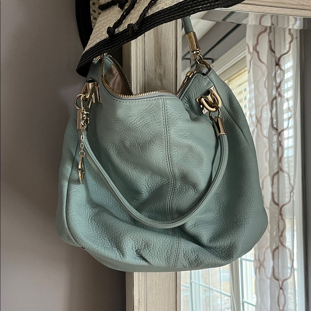DKNY blue leather purse